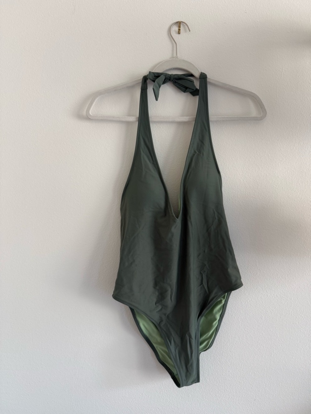 Aerie Olive Halter One-Piece Swimsuit - Women